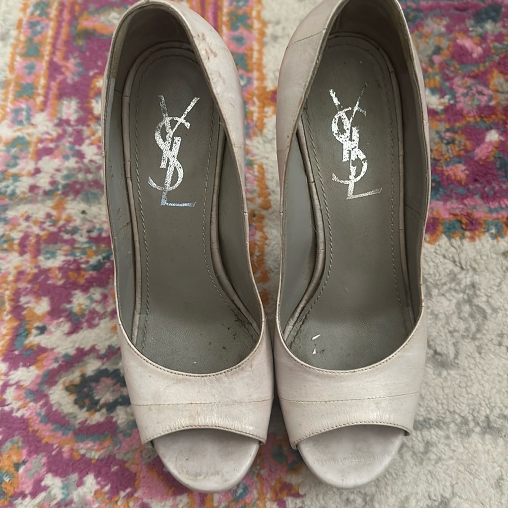 YSL peep toe platform heels 37